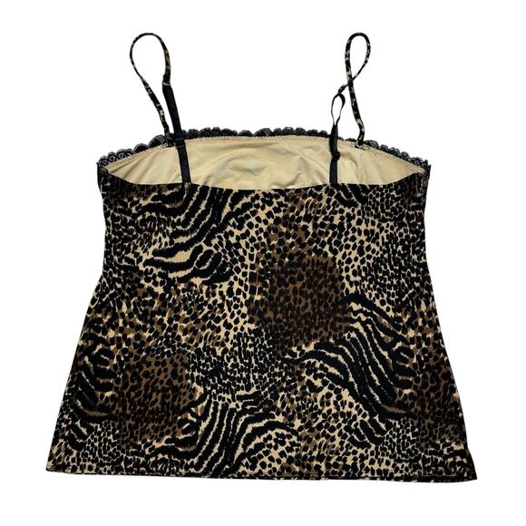 GEORGE Animal Print Lace Cami Tank Top Size Large 12-14 Sleep Pajama Stretch - Picture 5 of 8